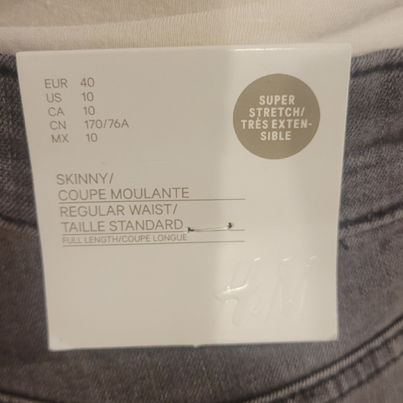 H & M gray/black skinny jeans NWT - Picture 8 of 9